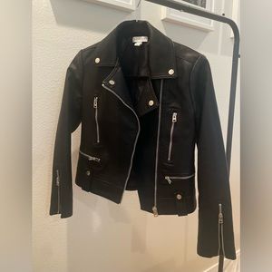 Topshop Faux Leather Jacket Size 4 Petite